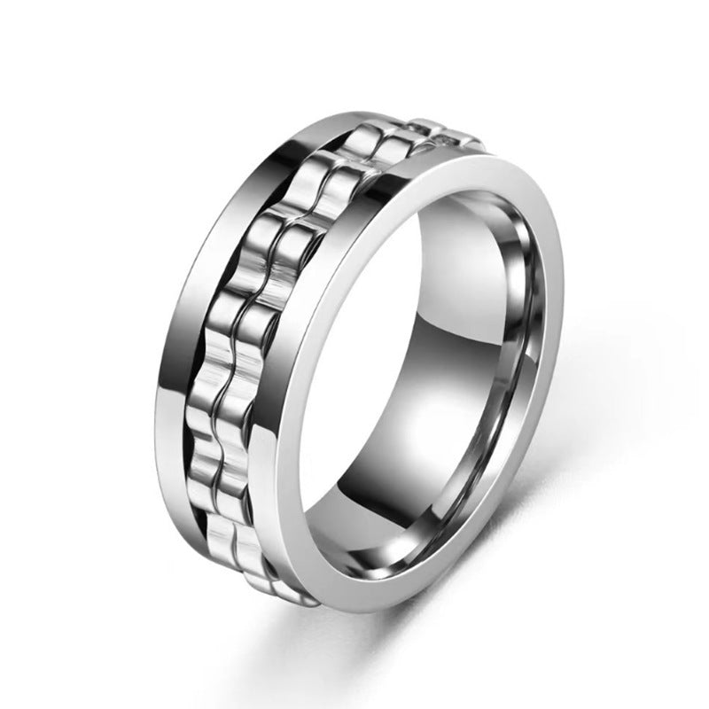 Titanium Steel Gear Fidget Ring