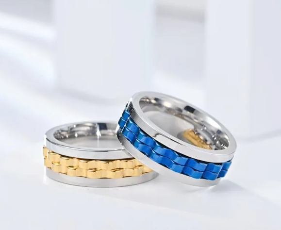Titanium Steel Gear Fidget Ring
