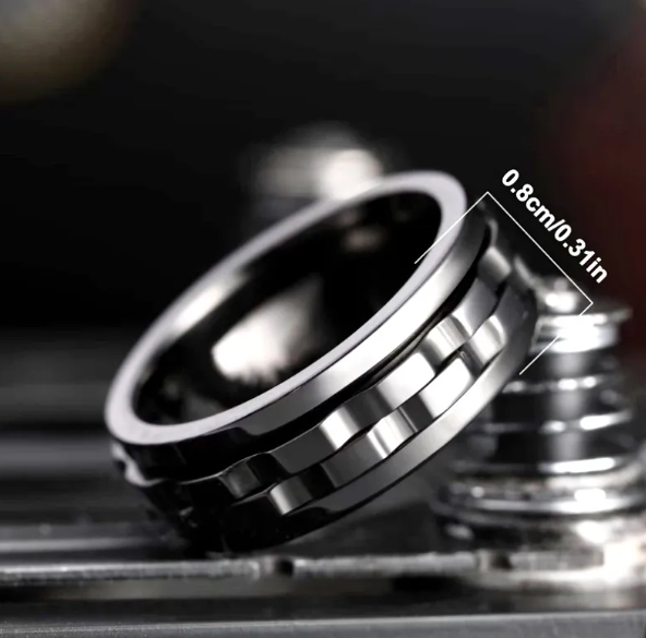Titanium Steel Gear Fidget Ring