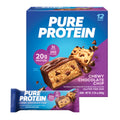 Pure Protein Bars High Protein Nutritious Snacks to Support Energy Low Sugar Gluten Free Chewy Chocolate Chip 1.76oz (Pack of 12) Packaging may vary