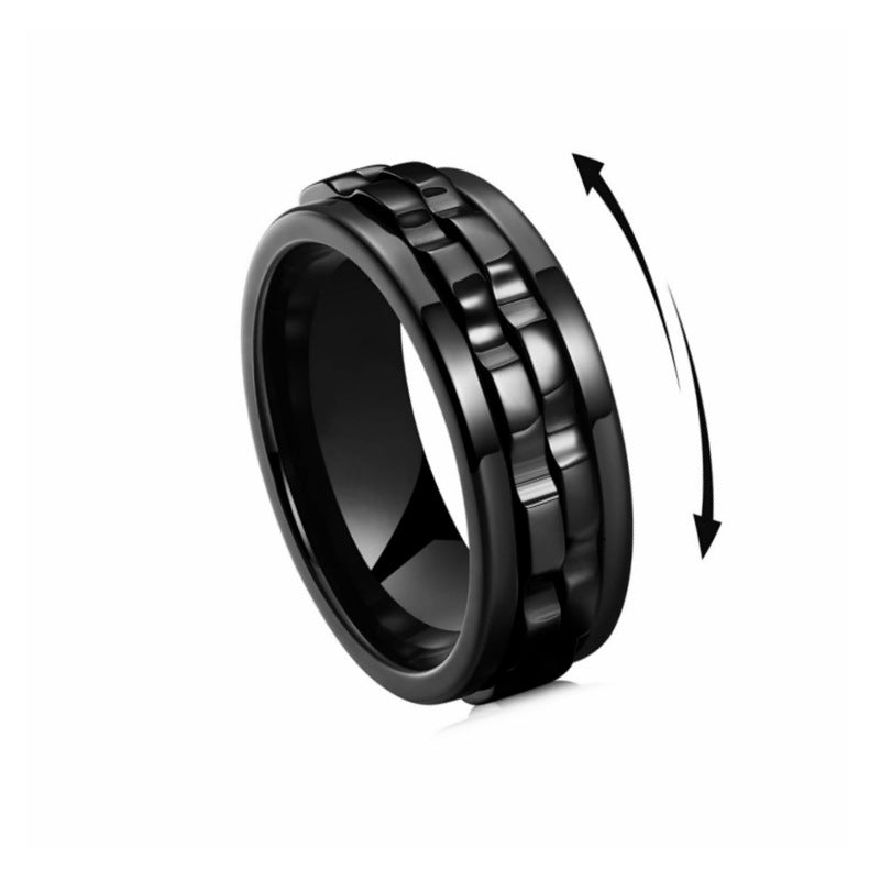 Titanium Steel Gear Fidget Ring