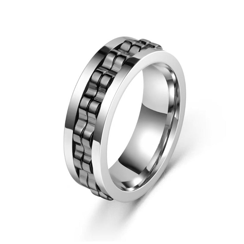 Titanium Steel Gear Fidget Ring