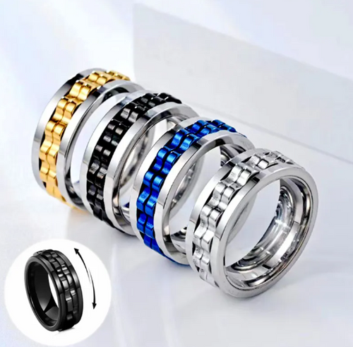 Titanium Steel Gear Fidget Ring