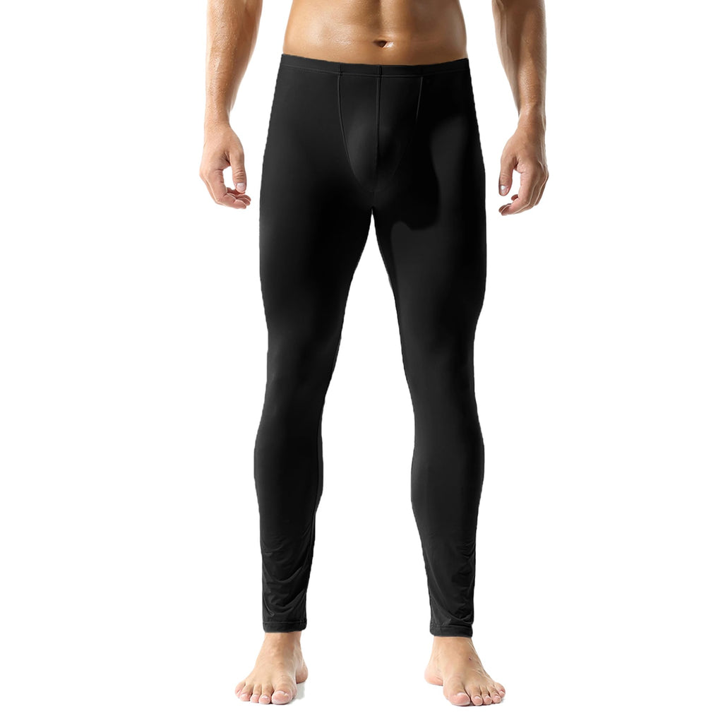 QiaTi Mens Tight Long Underwear Sexy Long Pants Sexy Tight Underwear Soft Compression Underwear for Men Long Leggings Pants