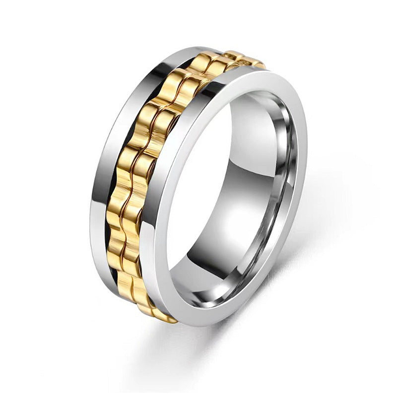 Titanium Steel Gear Fidget Ring